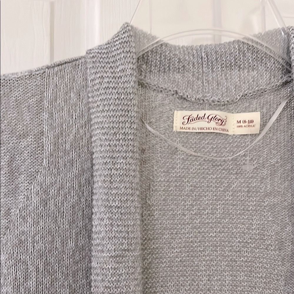 Elegant Soft Pastel Heathered Gray Women's Sweater Size M - Picture 2 of 8